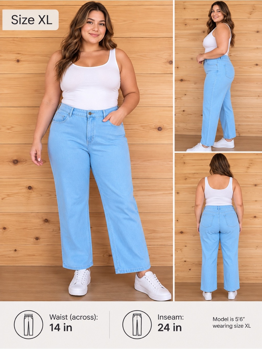 HALARA Straight-Leg washed flex denim sz xl NWT